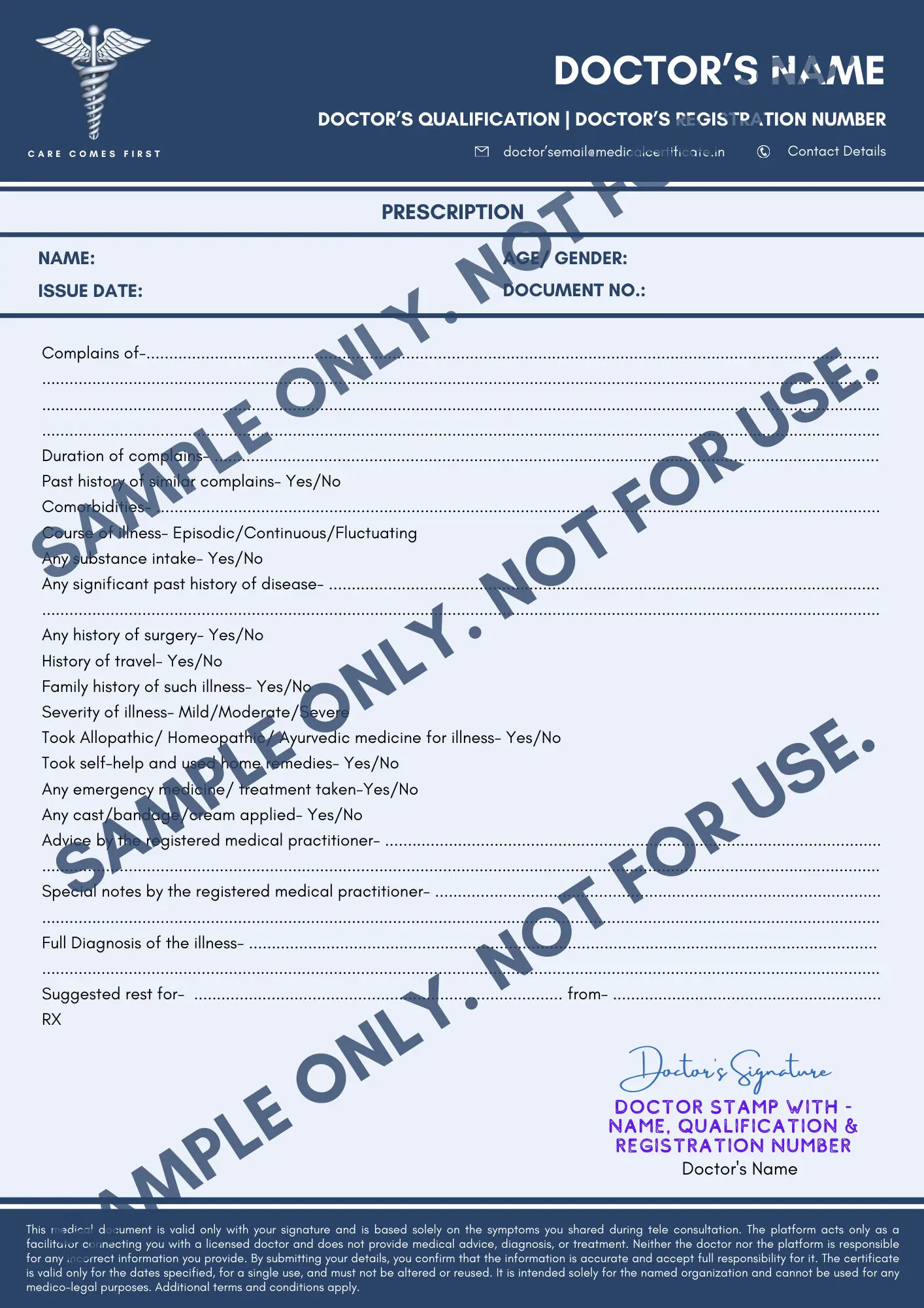 Prescription Format