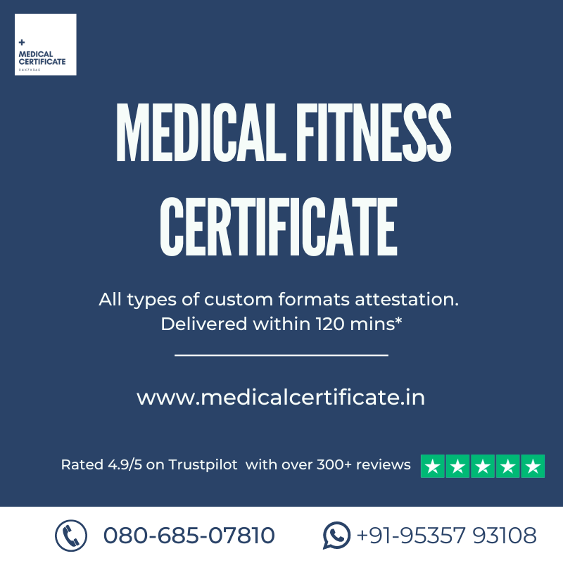 Fitness Certificate Authentic Secure Convenient Medical 