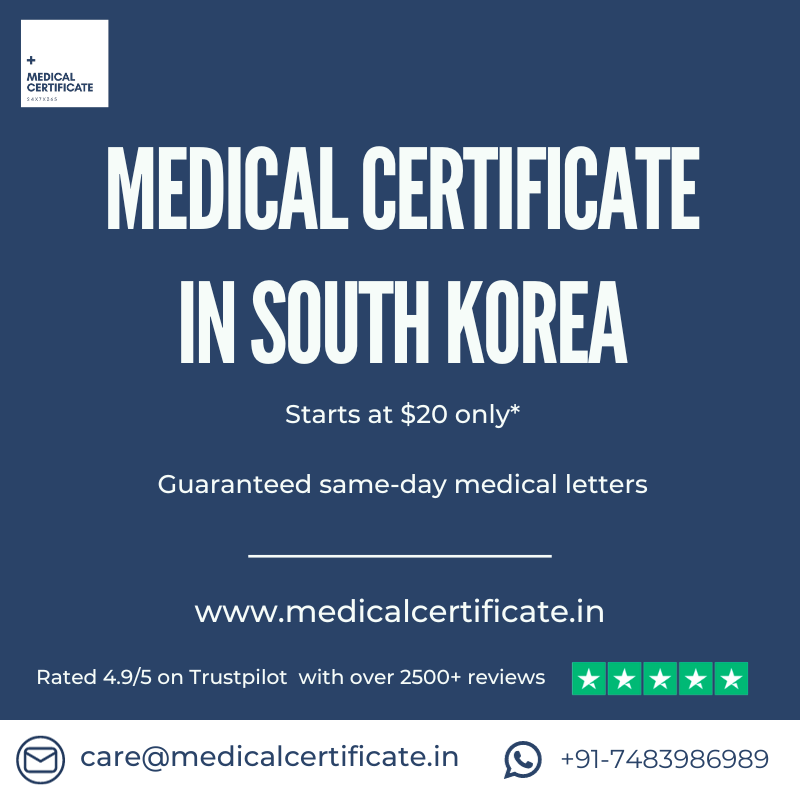 Online Medical Certificate in South Korea Authentic, Secure
