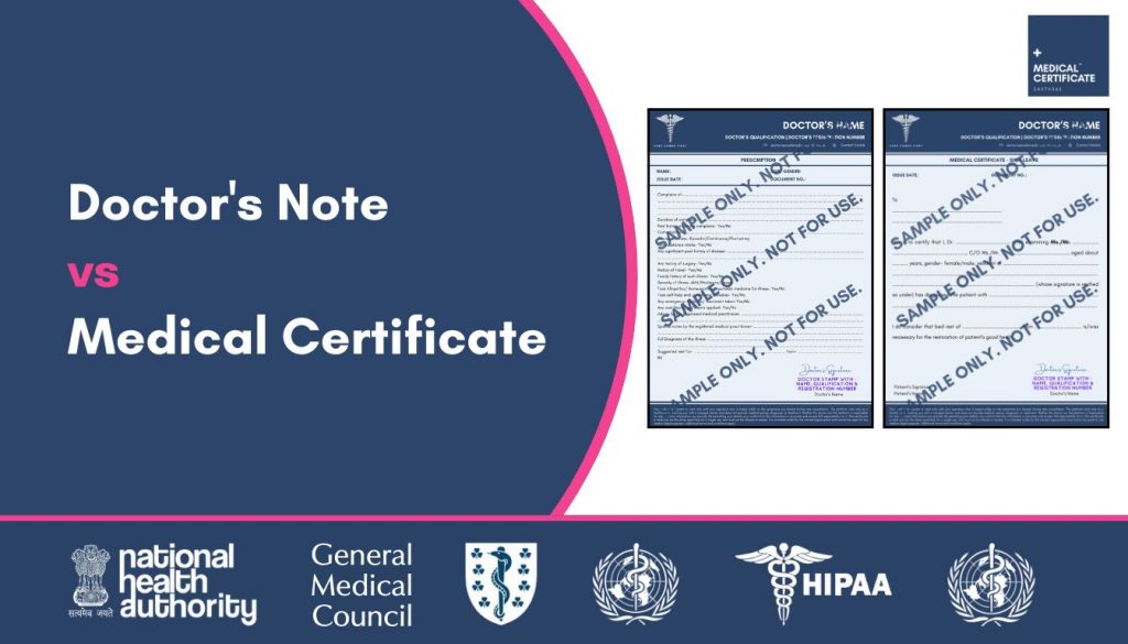 Doctor's Note vs Medical Certificate